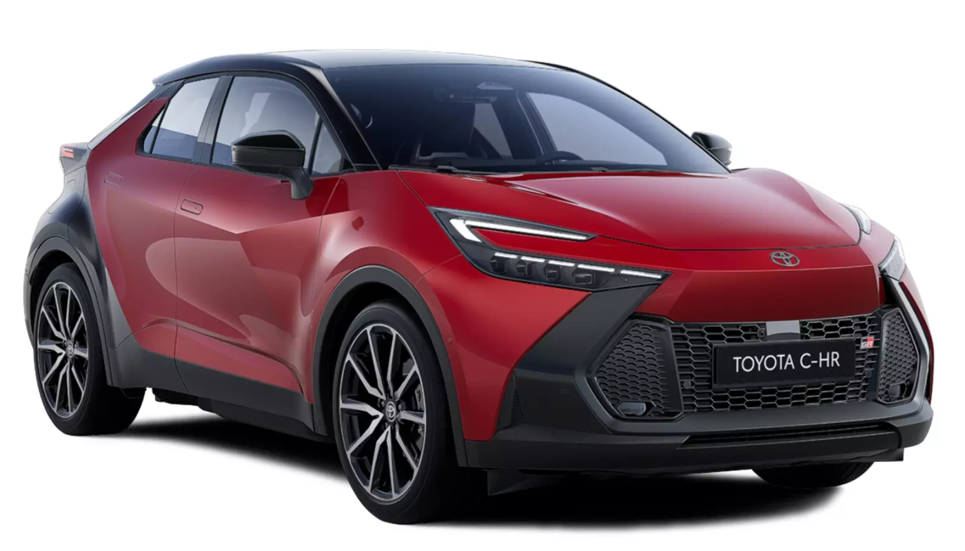 Toyota C-hr 220hp Spirit plug in, perfil derecho, Color Bi-tono Gris Grafito